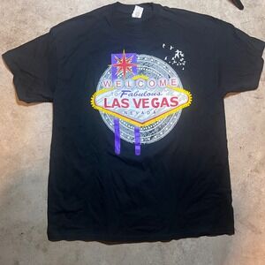 Welcome To Fabulous Las Vegas Nevada‎ Black Graphic Print T Shirt